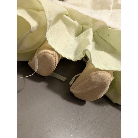 Vintage Porcelain Doll 16” Southern Belle Green Dress Straw Hat Victorian Style - Picture 4 of 10